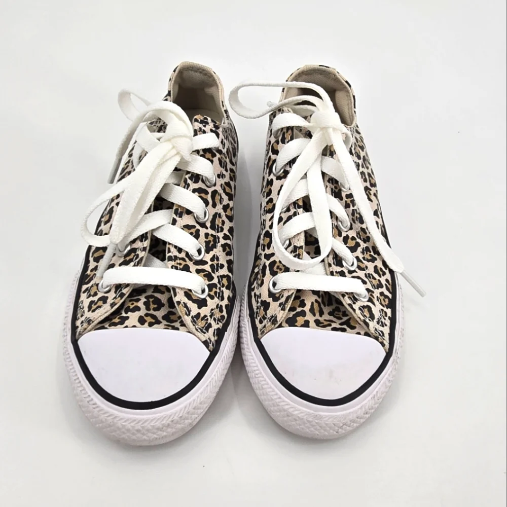 Converse All Star Leopard Print Kids Sneakers Size 2